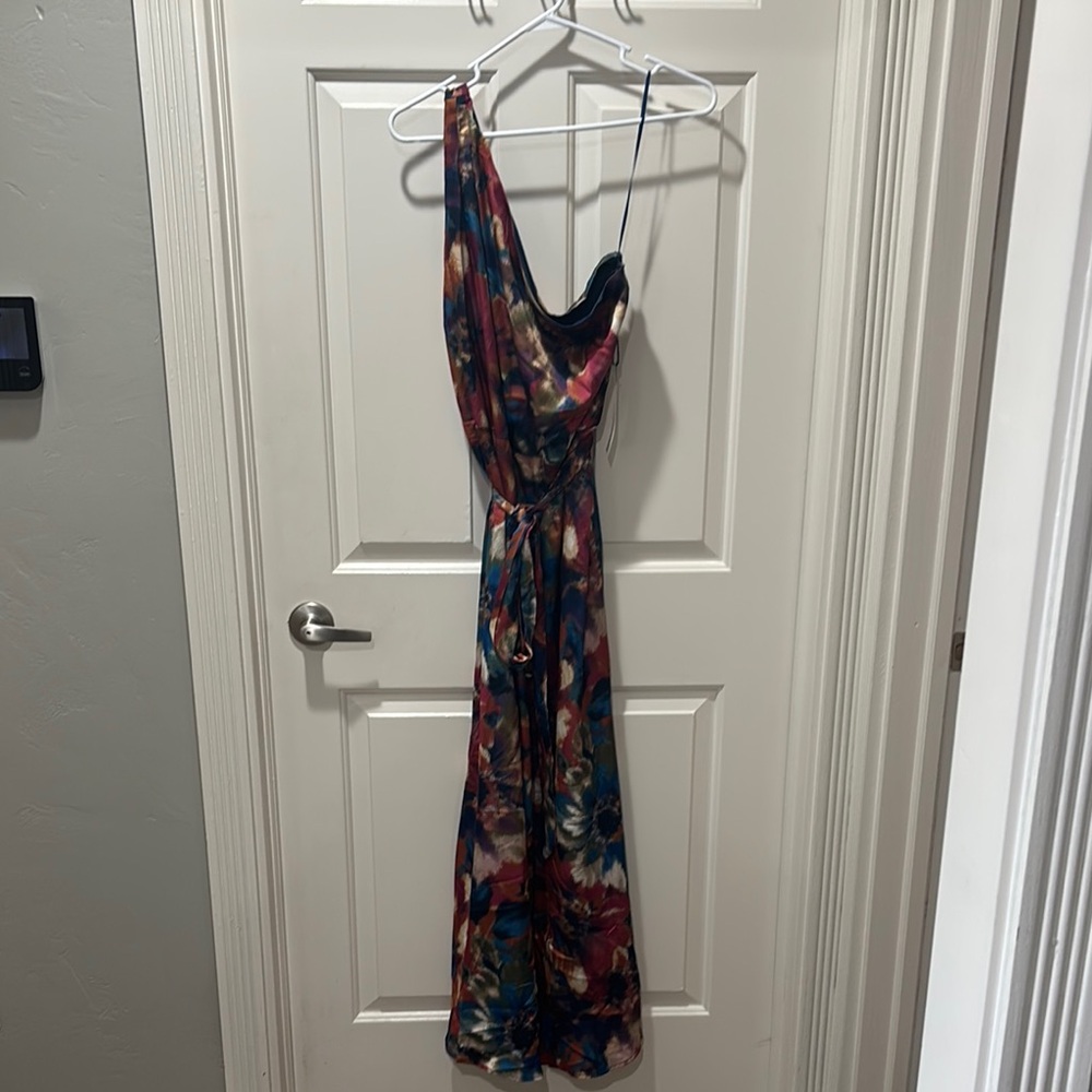 Nicole Miller one shoulder dress.